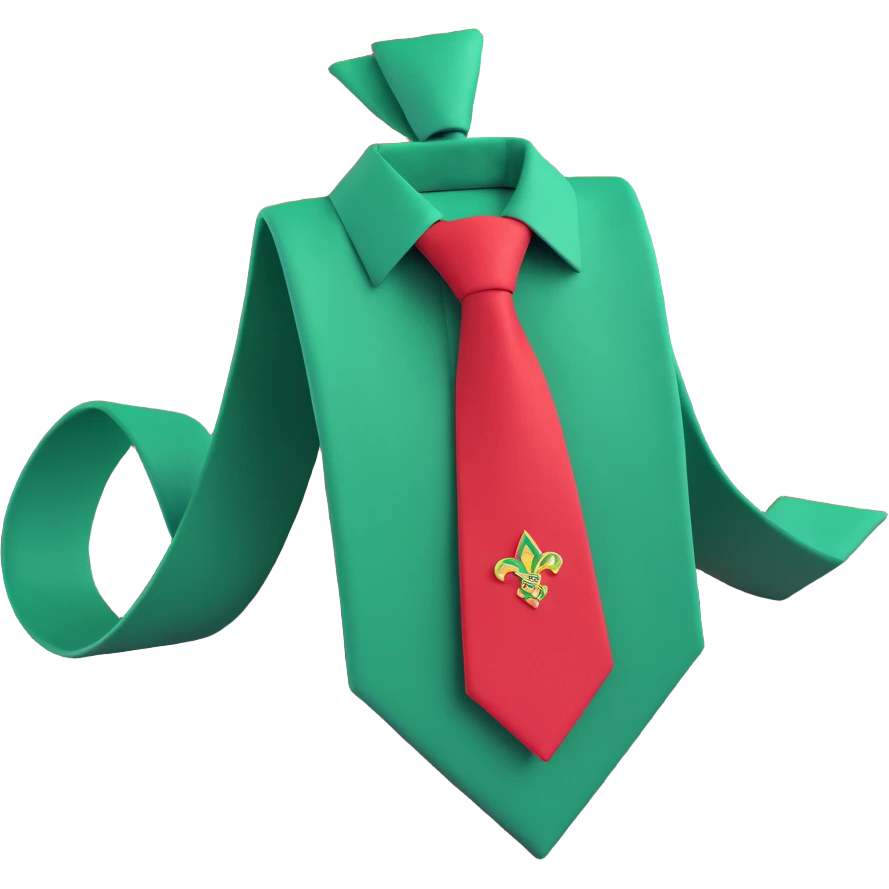 green scouts tie, neatly folded emoji