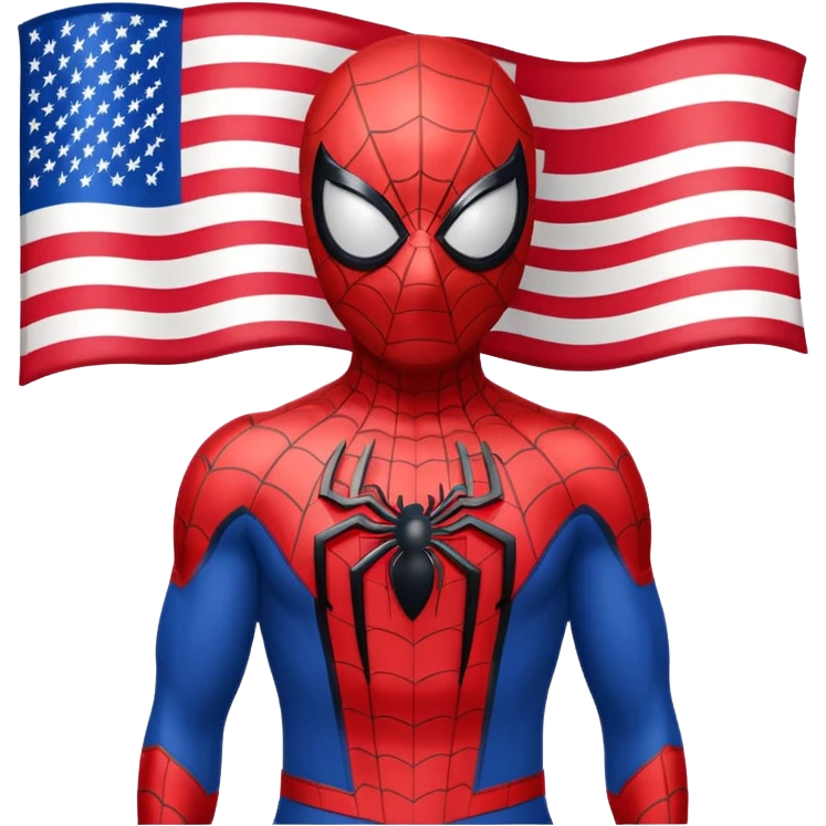 Spider-Man with an American flag emoji
