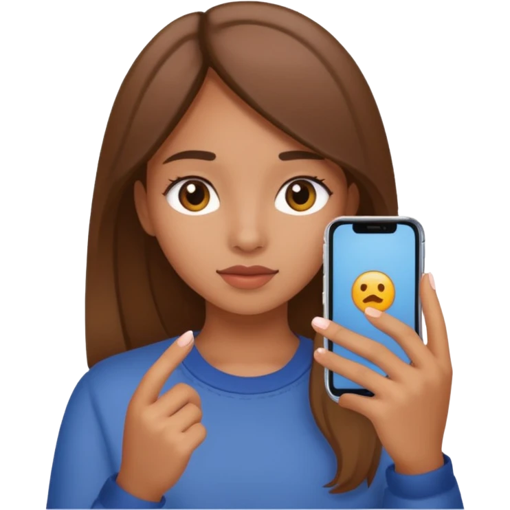 Una Chica tomando spaps emoji