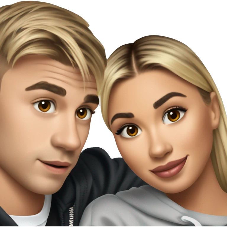 Hailey Bieber and Justin Bieber emoji
