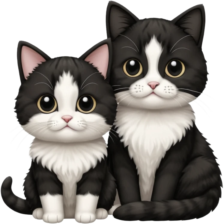 Scottish Tuxedo cat with a baby Scottish Tuxedo cat emoji