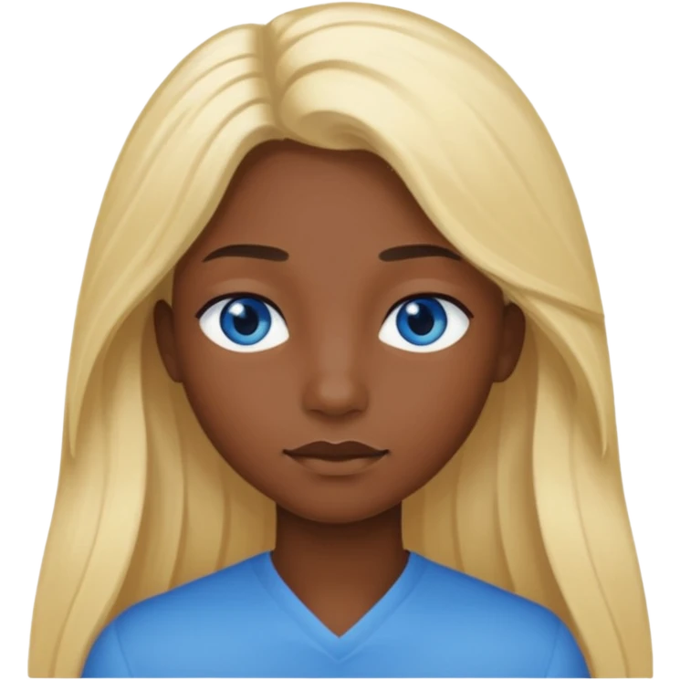 mavi gözlü uzun sarı saçlı çok siyah tenli emoji