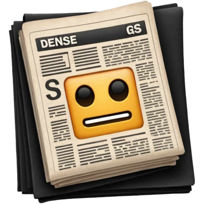 all-black or dark newspaper (it's important to not generate it with white spaces) emoji