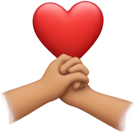 A heart hugging a heart  emoji