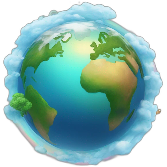 beautiful earth, with rainbow... emoji