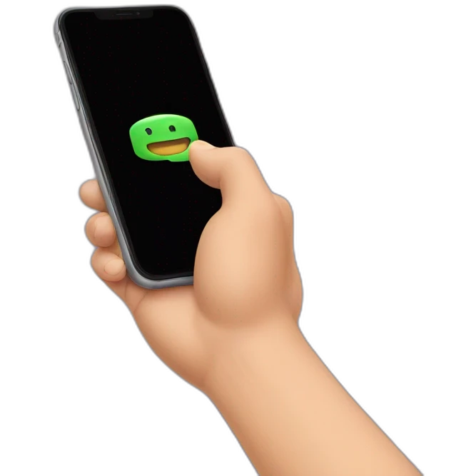 hand holding phone emoji