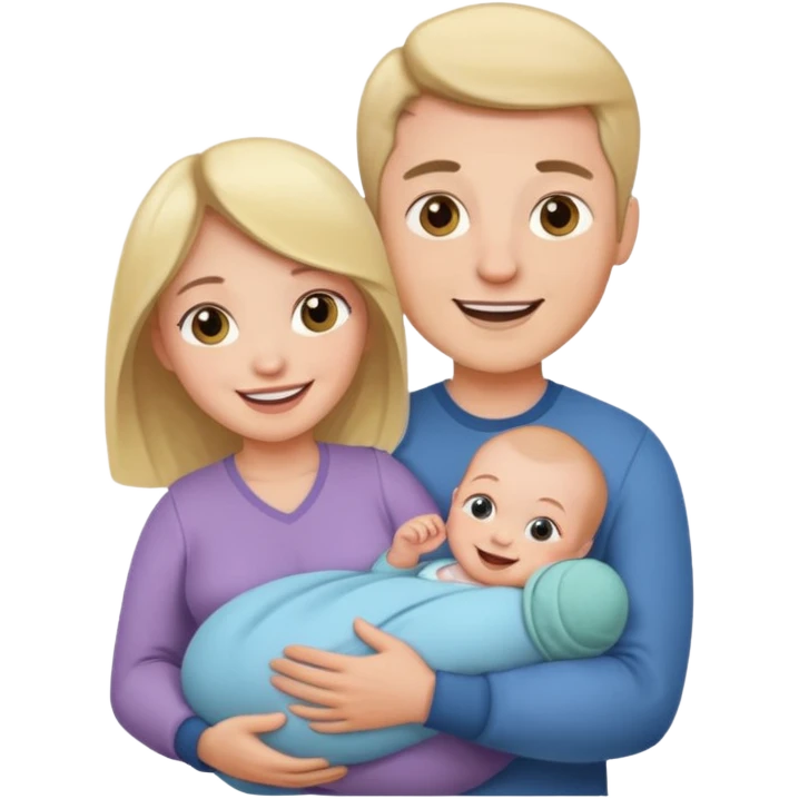 Couple with one newborn emoji