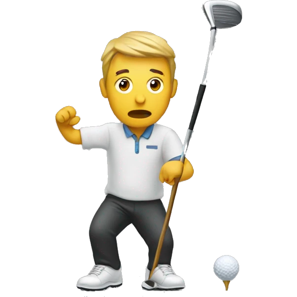man with a golf club trapped in an hourgla emoji