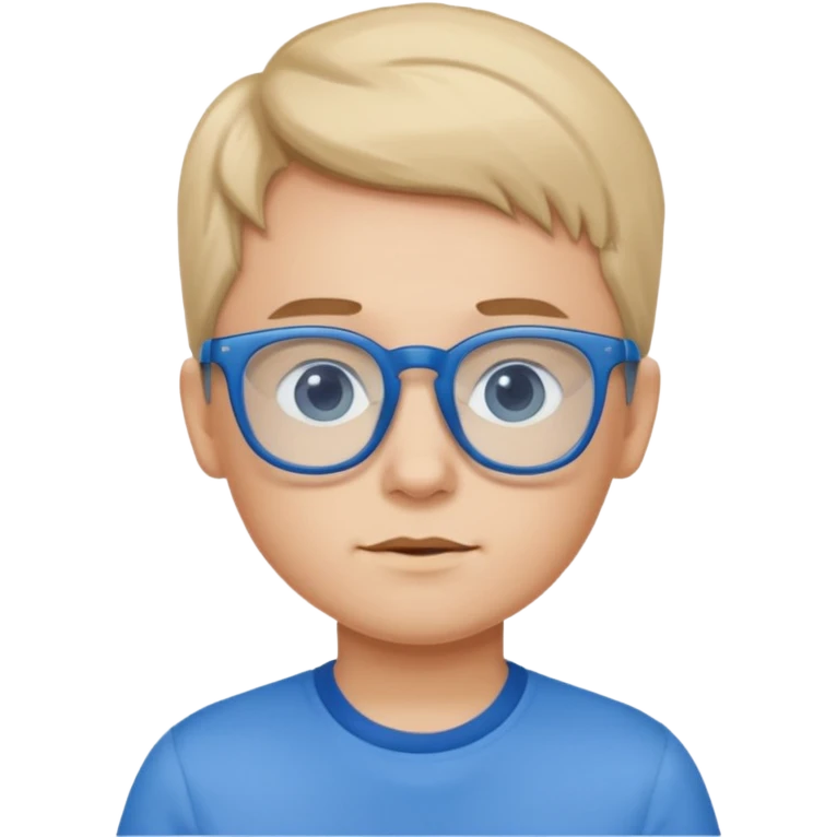 child with blue shirt blue glasses emoji