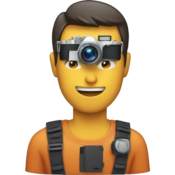 man holding a digital camera emoji