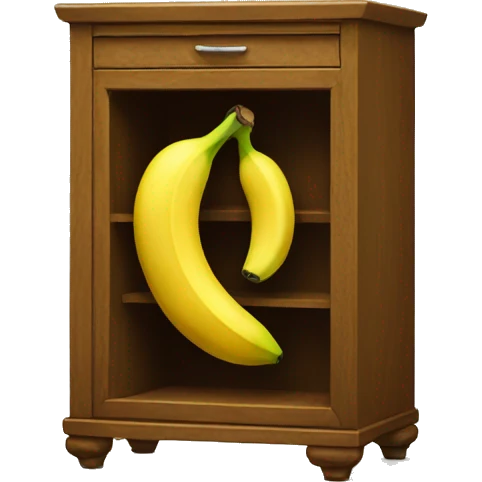 Cabinet with banana in front of it emoji