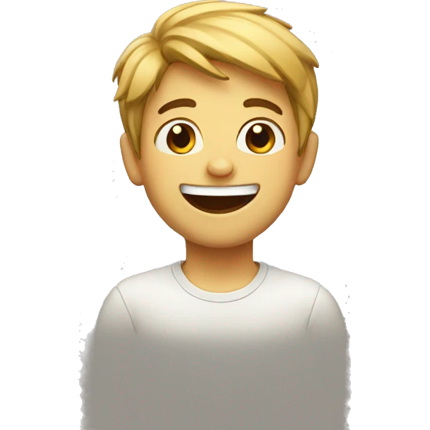 Extremely happy boy emoji