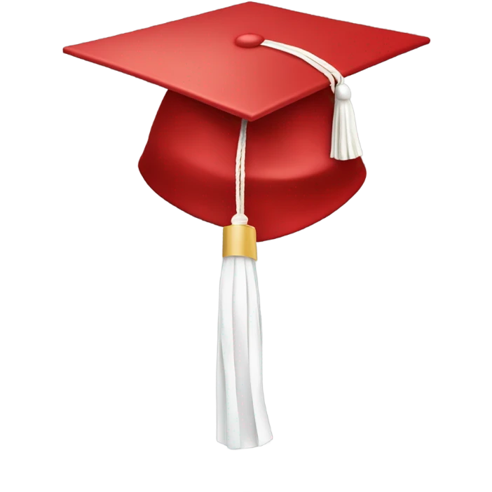 Red graduation cap with white tassel emoji