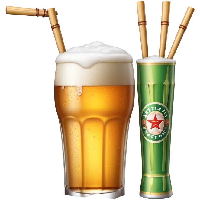Tsingtao beer with chopsticks emoji