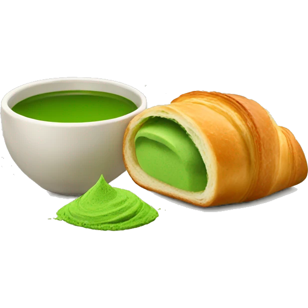 Matcha with croissant emoji