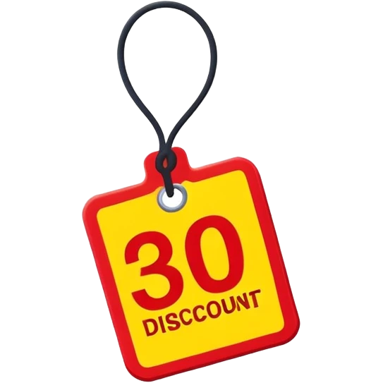 price tag with discount emoji