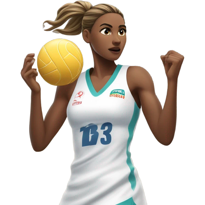 Create a netballer shooting a goal emoji