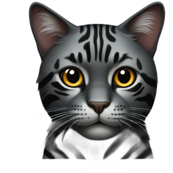 black tiger cat emoji