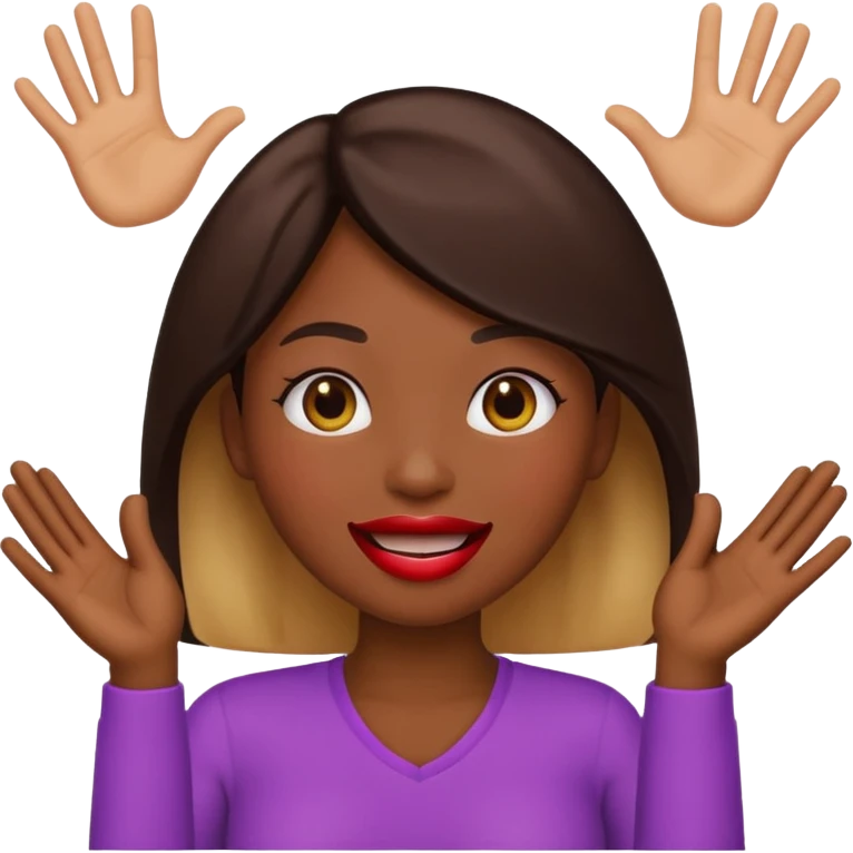 I want an emoji with big lips and hands with an sassy vibe emoji