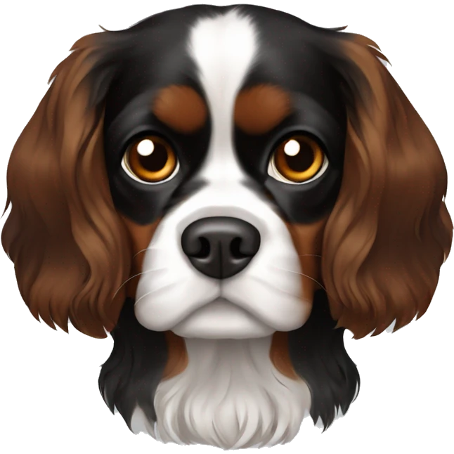 black and brown king charles cavalier  emoji