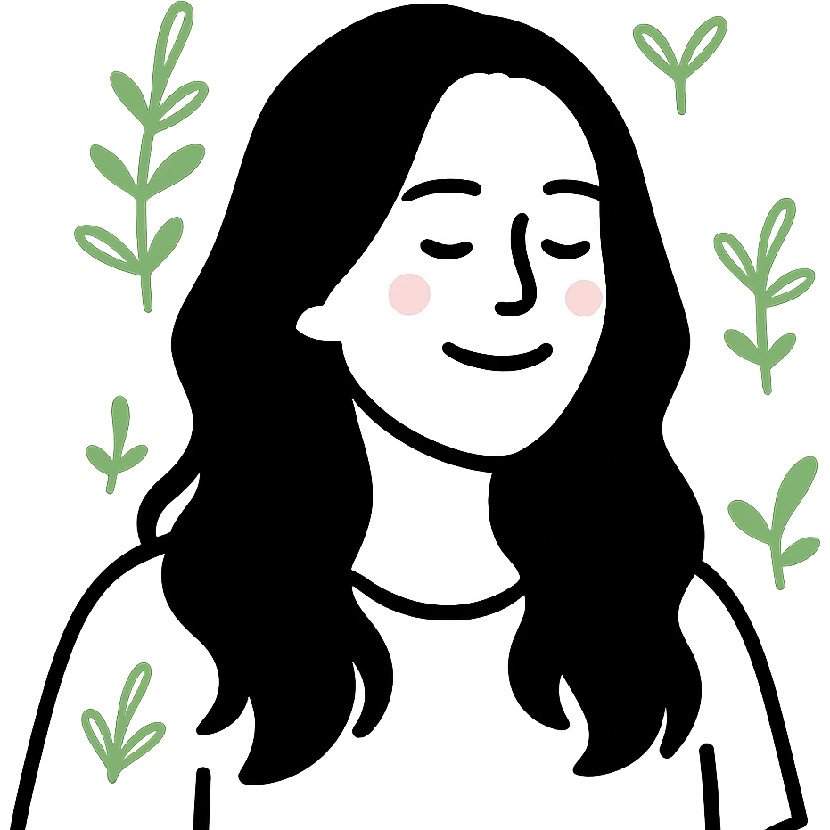 A nature lover with flowing hair, peaceful expression, and subtle plant elements around them emoji