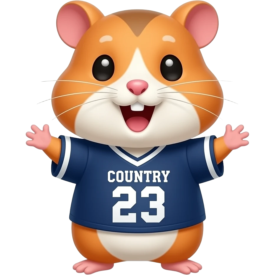 squeak the cute orange hamster talking tom in the football country suit emoji