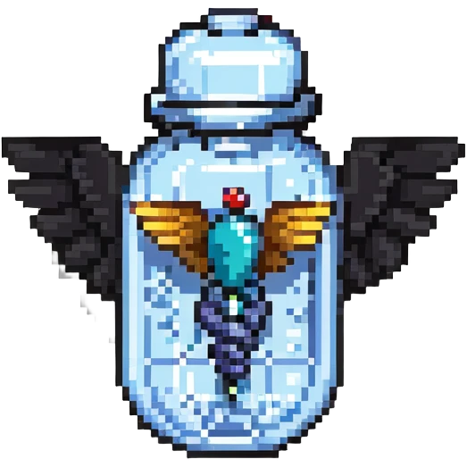 Medicine capsule with small wings flying emoji