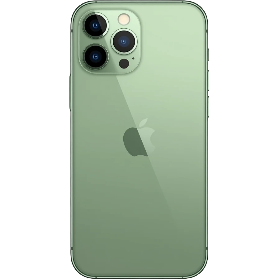 smartphone with a screen and a sleek bod The phone’s корпус (body) is designed in a soft olive-green color emoji