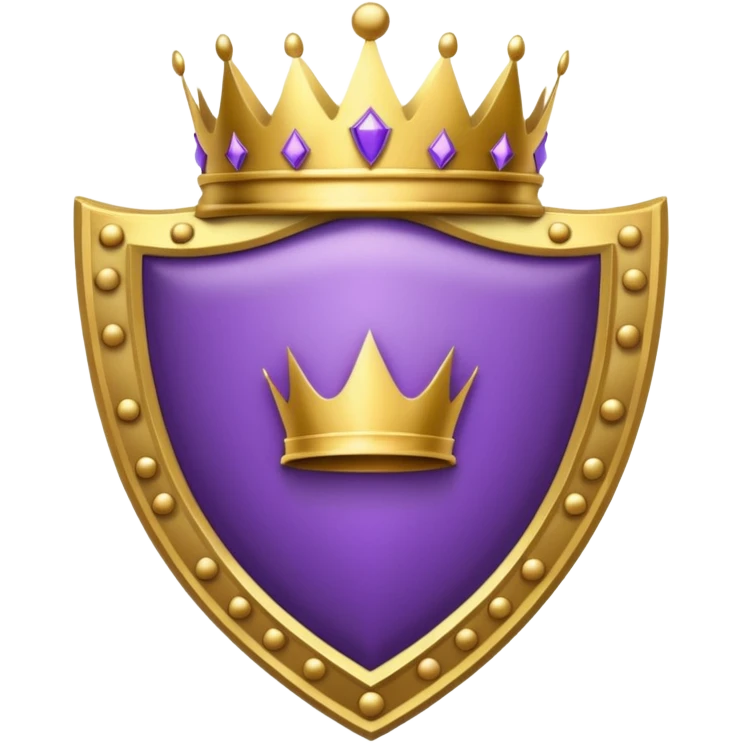 Purple shield with crown emoji