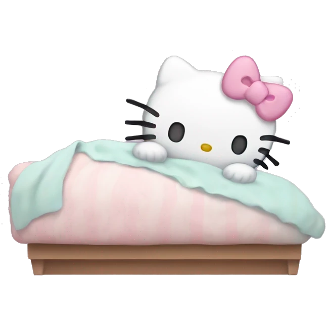 pastel hello kitty sleeping  emoji