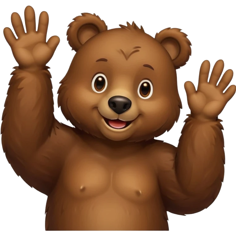 happy bear with paws up emoji