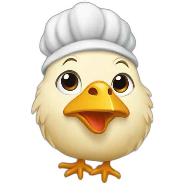 Poule avec un bonnet emoji