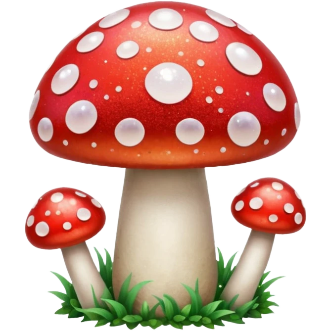 red glitter mushroom emoji