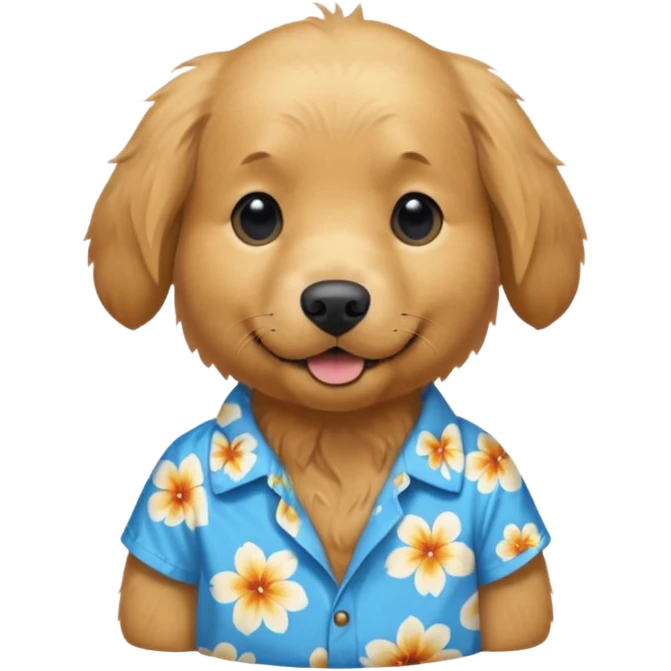 Goldern Dog – wearing blue aloha shirt emoji