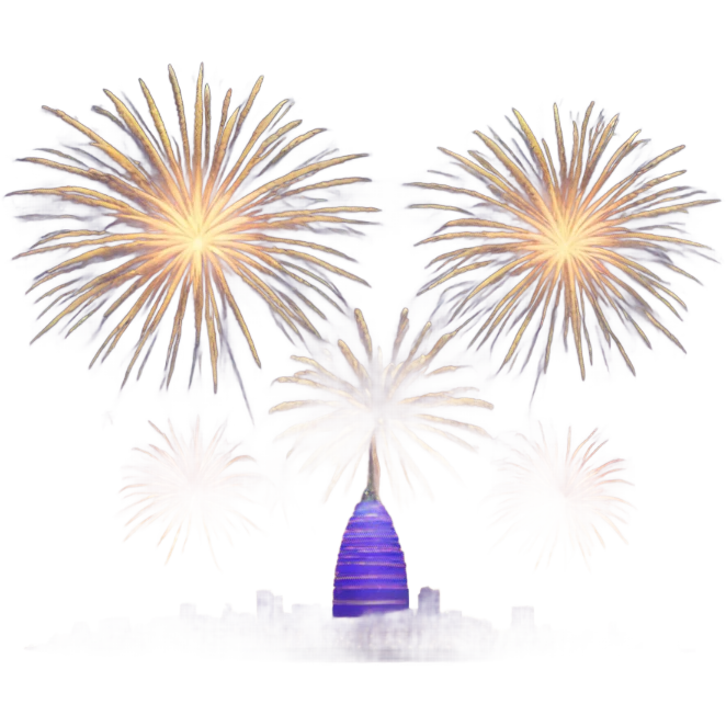Happy new year fireworks emoji