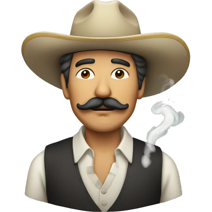 Middle aged Mexican man with mustache smoking a cigarette emoji