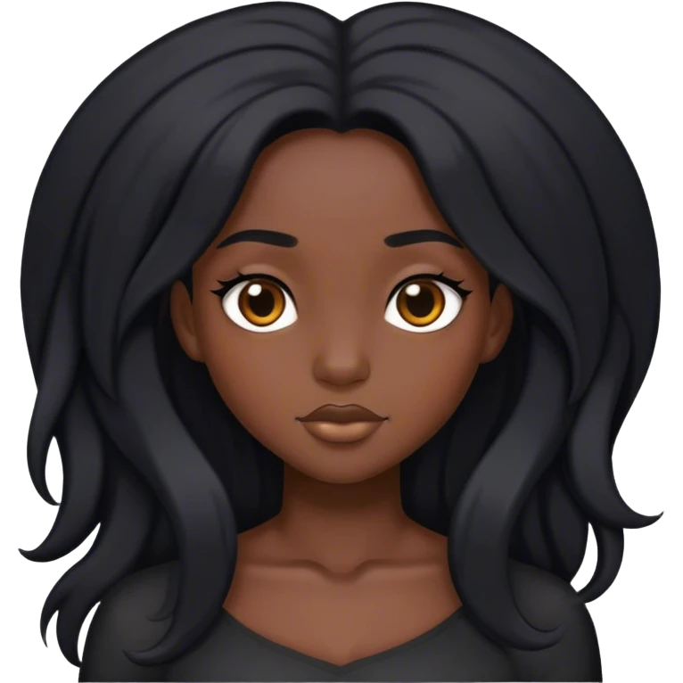 Long black hair black girl emoji