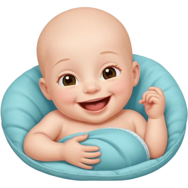 A newborn baby laughing joyfully emoji