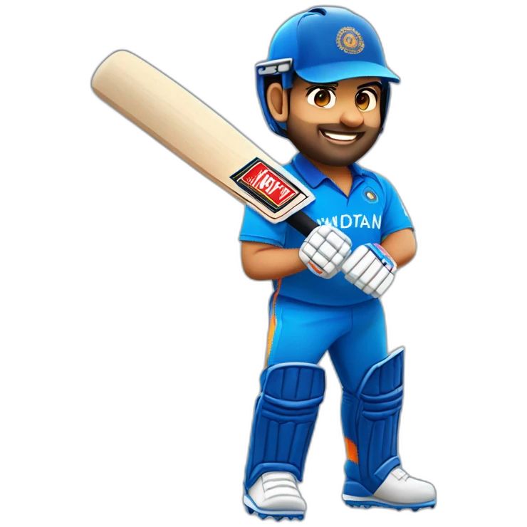 Rohit sharma IN CRICKET INIFORM WITH BAT emoji