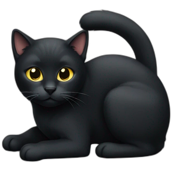 Black Cat working emoji