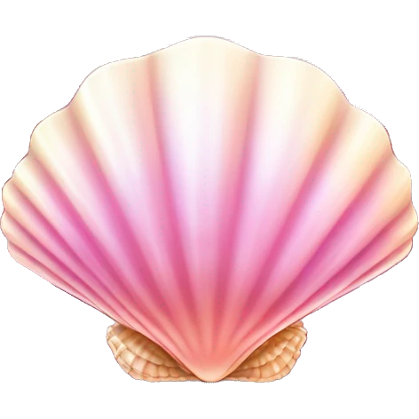 Sparkling pink seashell emoji