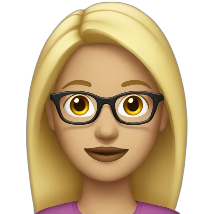 woman with blonde hair and glasses emoji