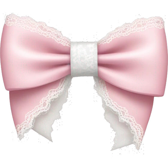 light pink bow with white lace  emoji