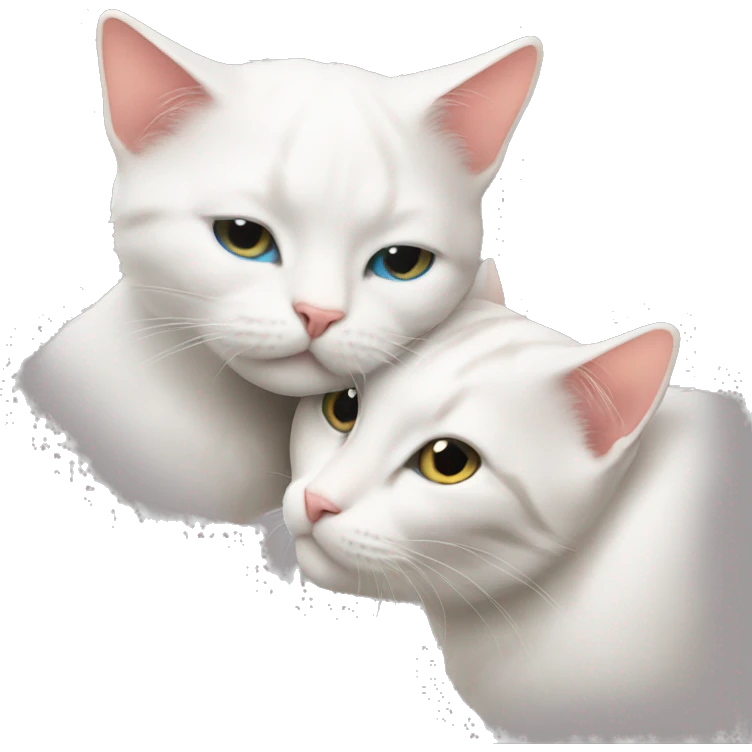 cat kisses cat side view emoji
