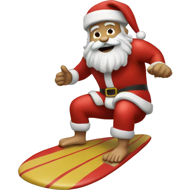Santa surfing emoji