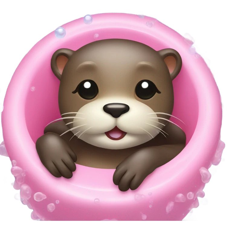 Otter taking a bubble bath emoji