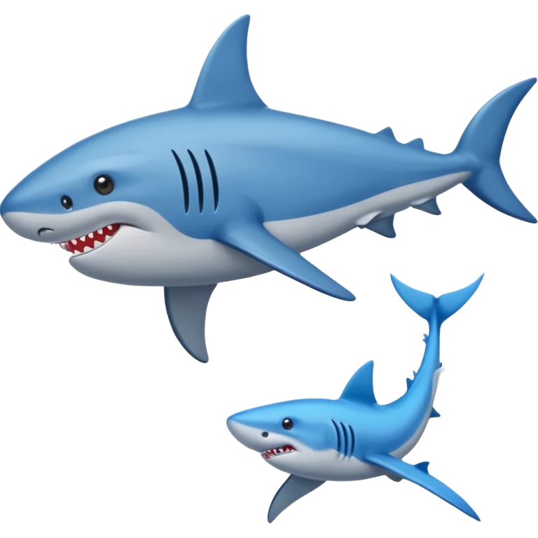 Un tiburón parado con zapatillas azules emoji