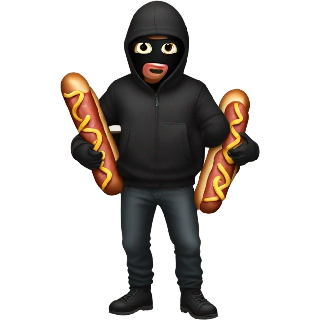 Burglar with sack full of hotdogs emoji