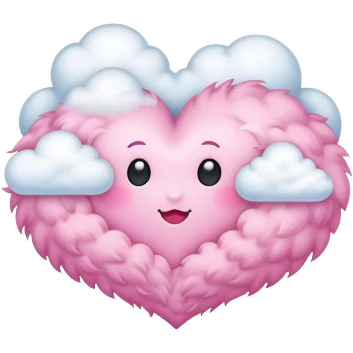 pink heart + cloud emoji