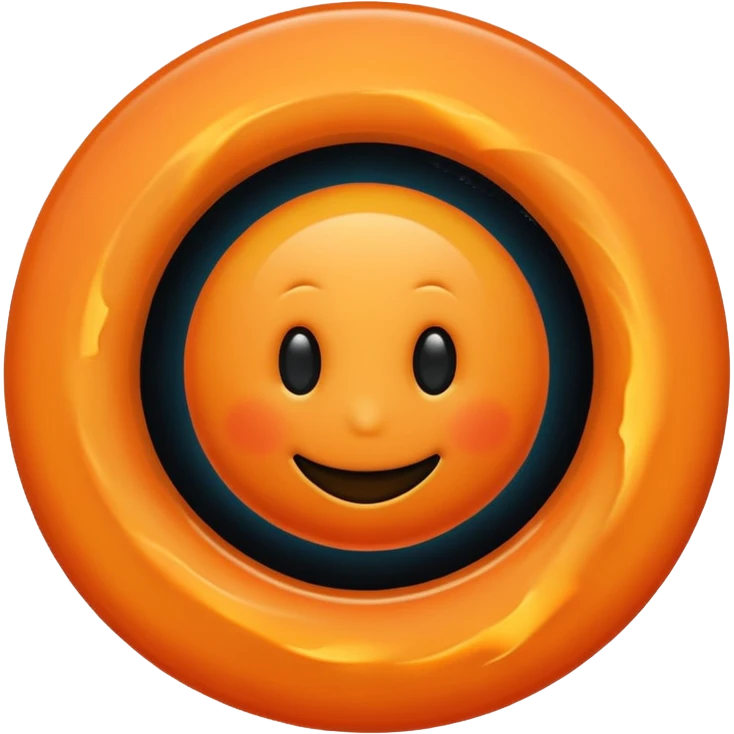 make a blackhole, accretion disk and all, with an orange smiley face emoji